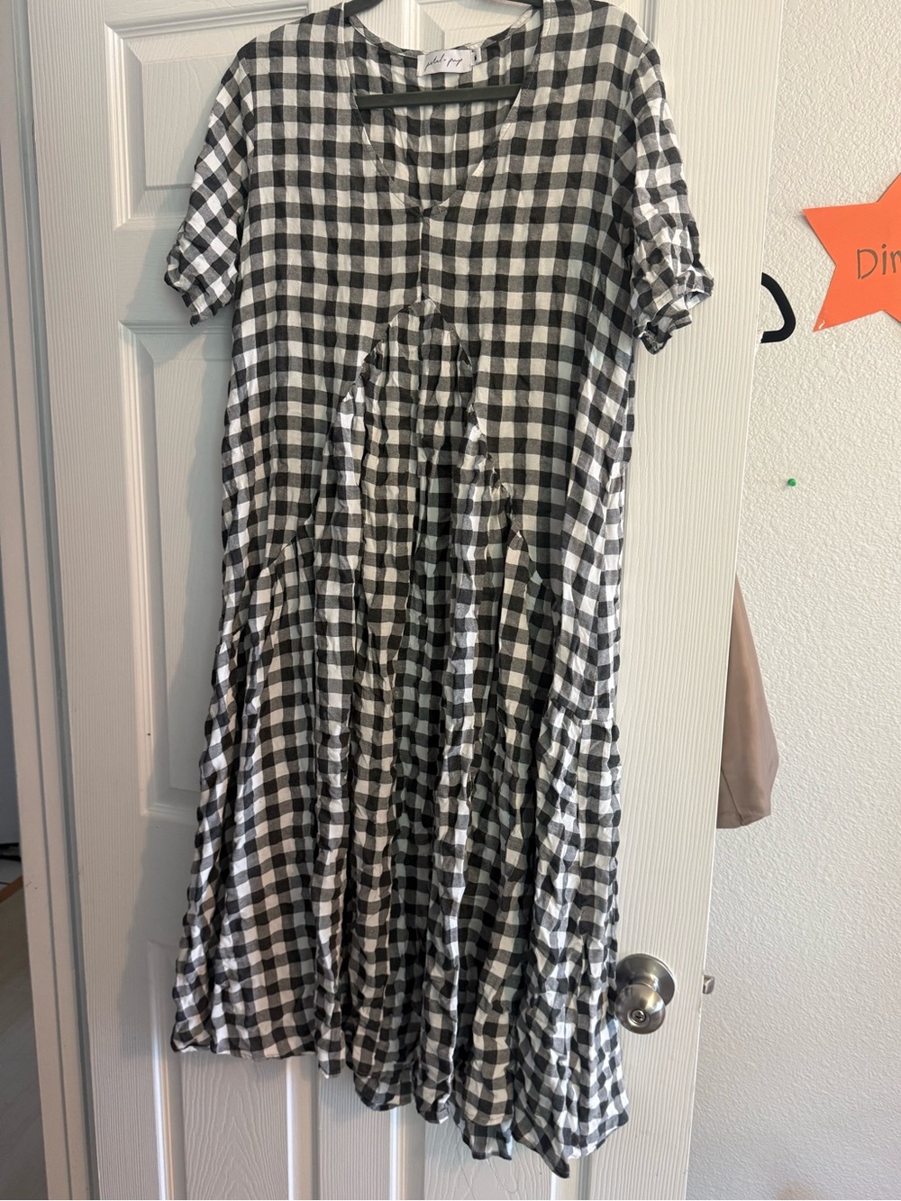 Petal & Pup Black and White Gingham Short Sleeve Dress